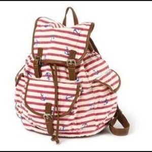Red and white anchor backpack