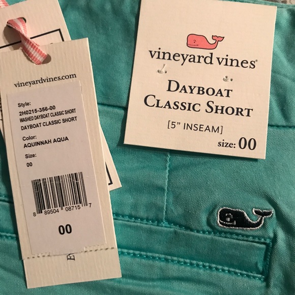 Vineyard Vines shorts Sz 00 new Aqua dayboat - Picture 3 of 4