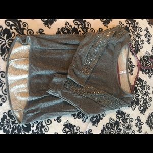Sparkley Gray 3/4 Sleeves