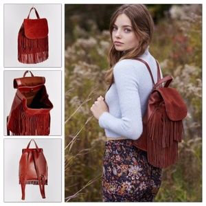 Urban Outfitters Ecote Suede Fringe Backpack
