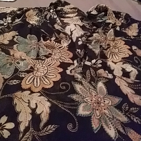 Lane Bryant Tops - Hippy boho black floral button top dressy blouse Lane Bryant Tops - Hippy boho black floral button top dressy blouse