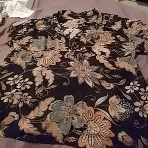 Lane Bryant Tops - Hippy boho black floral button top dressy blouse Lane Bryant Tops - Hippy boho black floral button top dressy blouse