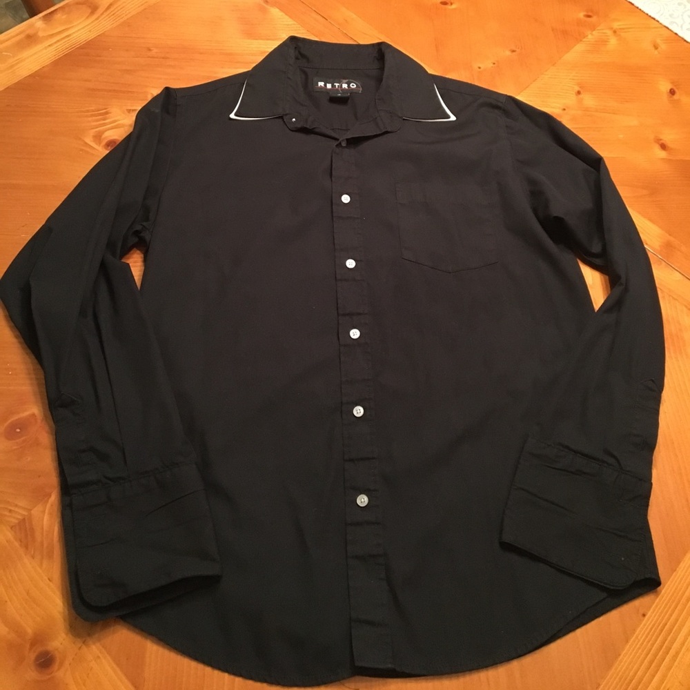 Mens Retro long sleeve dress shirt