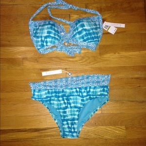 Aqua blue tie dye bikini
