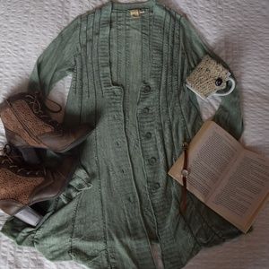Anthropologie Pale Green Cardigan