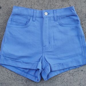 AMERICAN APPAREL Denim High Waist Cuff Short