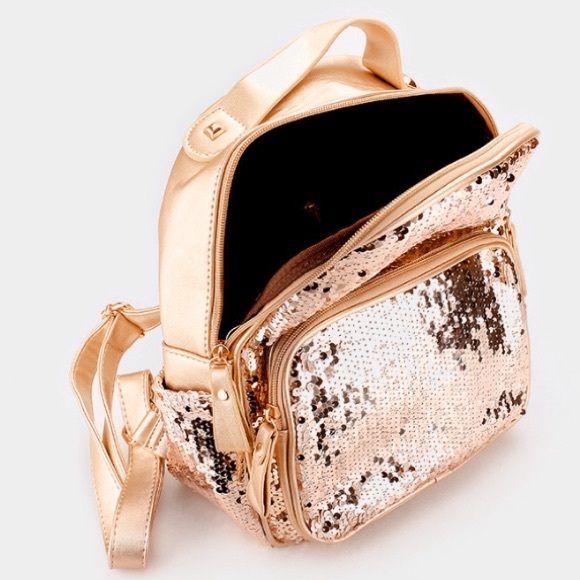 LAST ONE Rose Gold Sequin Backpack - Picture 2 of 2