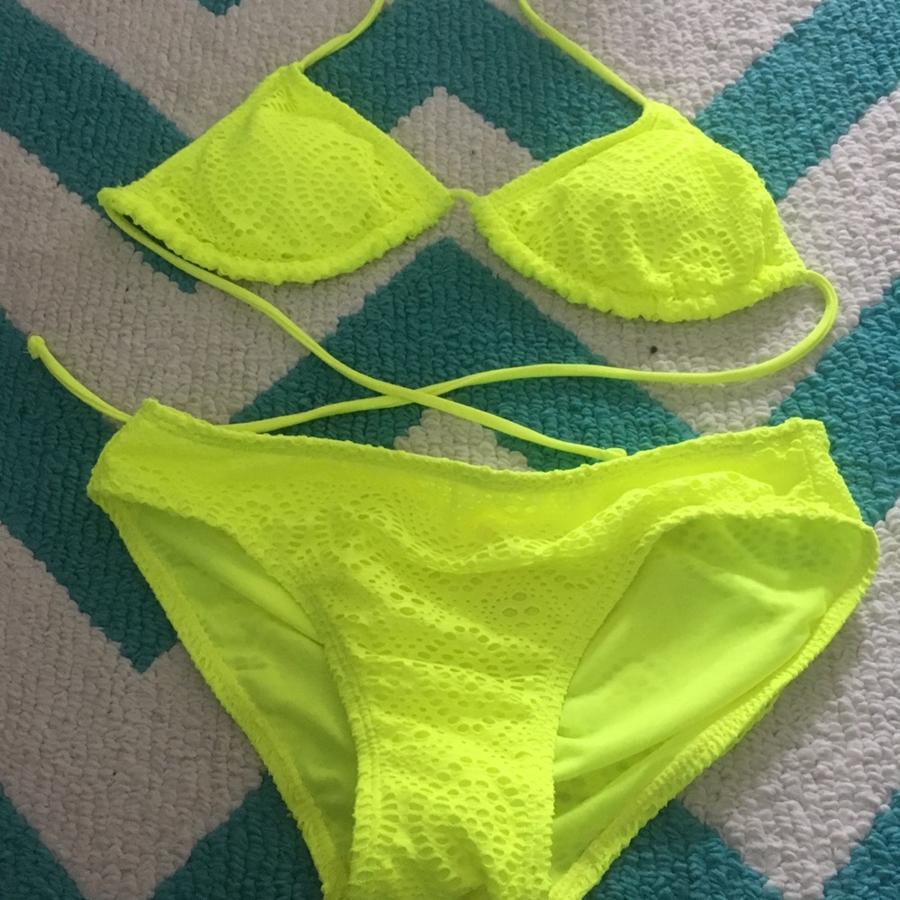 Neon yellow bikini