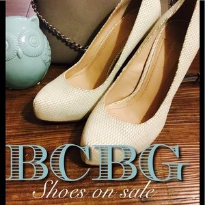 BCBG Cream Heels