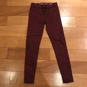Red American Eagle jeggings
