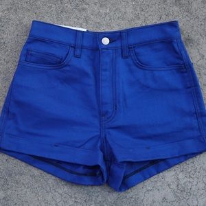 AMERICAN APPAREL Denim High Waist Cuff Short