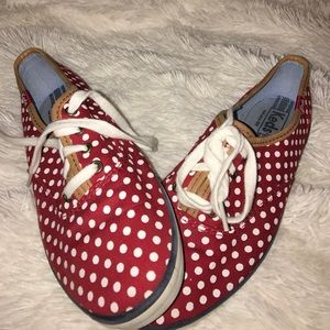 Keds red & white polka dot tennis shoes!