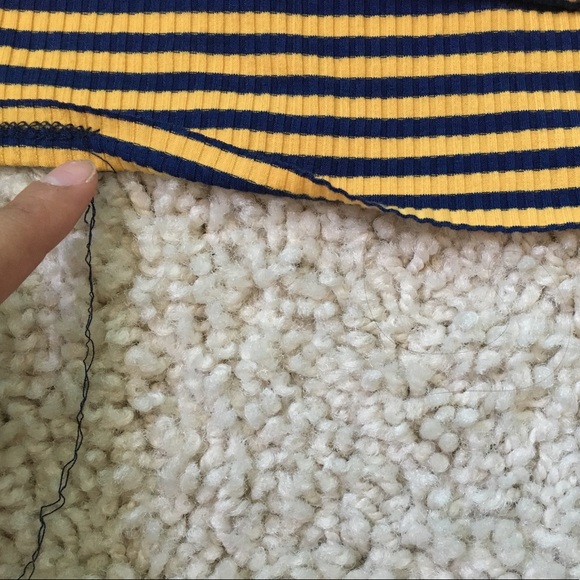 Navy Blue and Yellow striped shirt - Picture 2 of 2