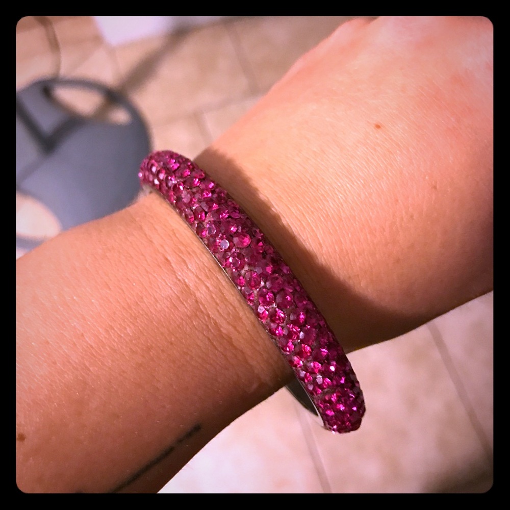 Pink Encrusted Stone Bangle
