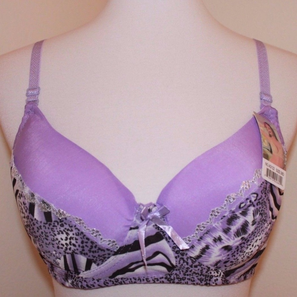 42C Animal Print Purple Full Figure Underwire Bra