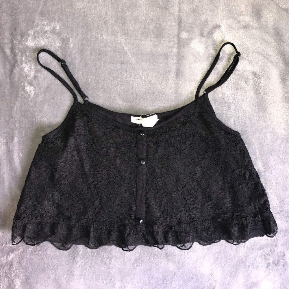 Black Laced Crop Top
