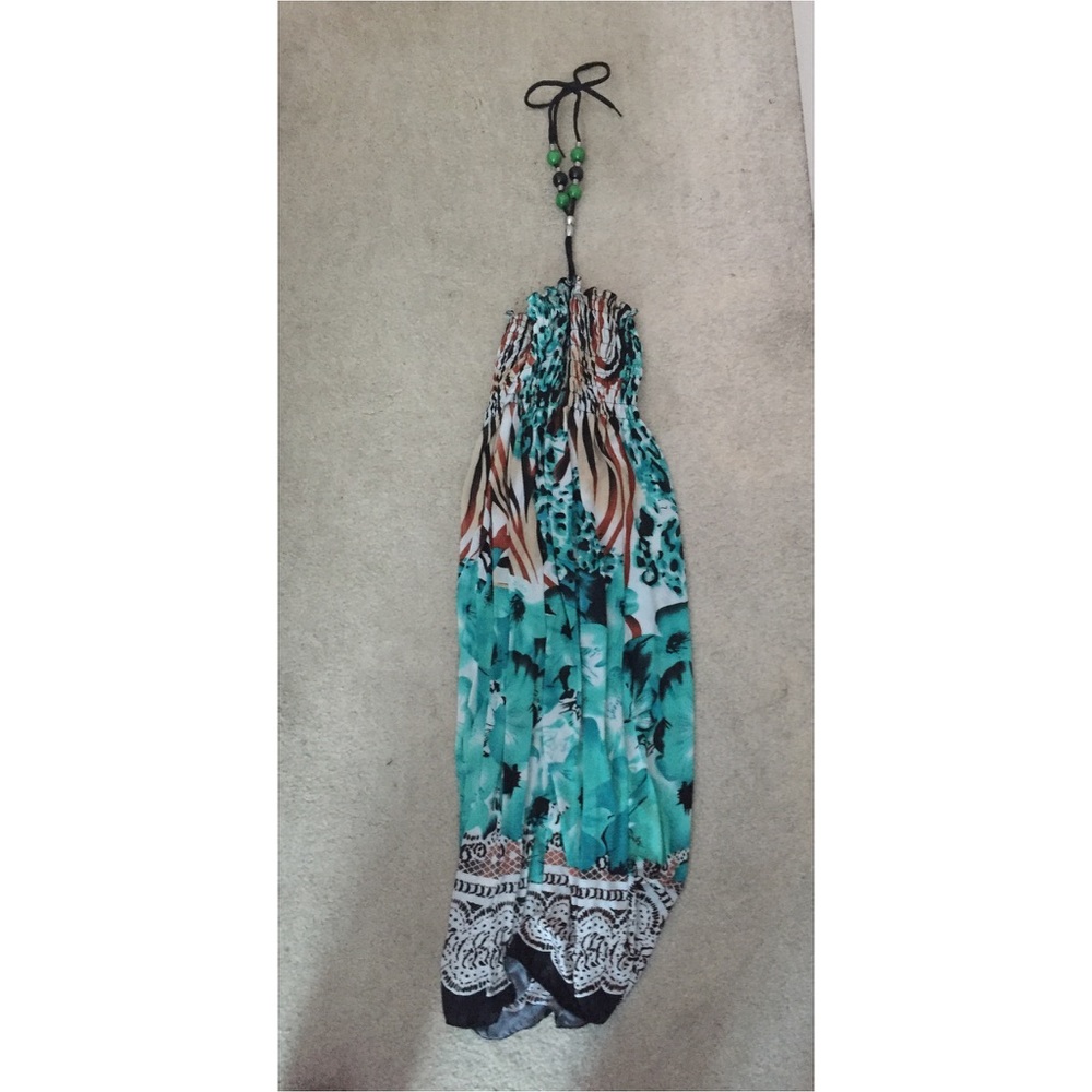 🌴 Floral Animal Print Flower Maxi Dress