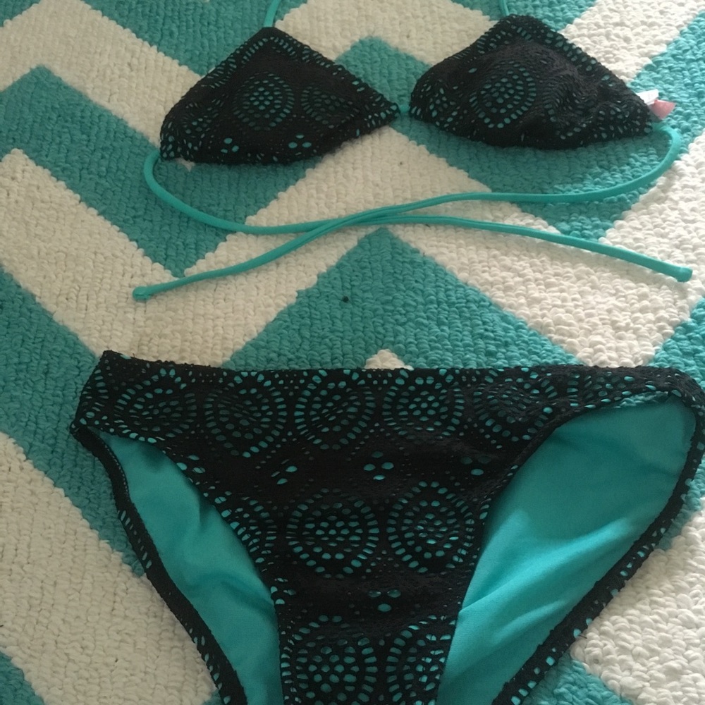 Black and blue bikini