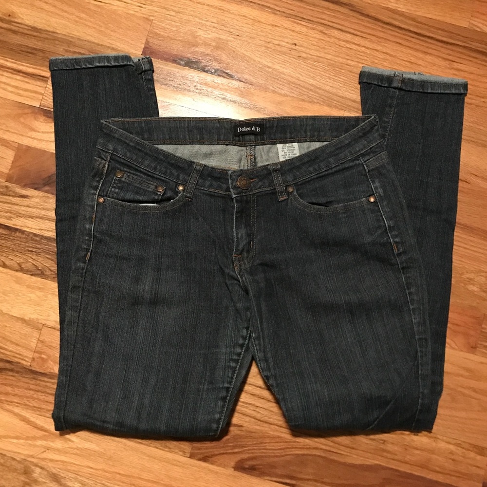 Dark wash skinny jeans