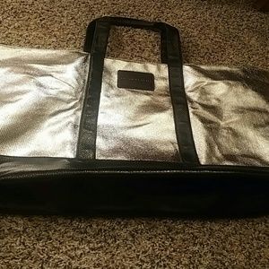 Victoria's Secret Metallic Silver Weekender Tote