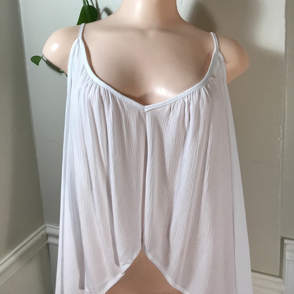 Chelsea Sky Gauze Cold-Shoulder Top. B096 - Picture 7 of 7