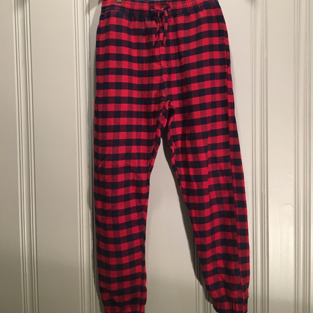 H&M Men's Joggers: plaid, red & blue