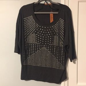 Black Silver Studded Shirt