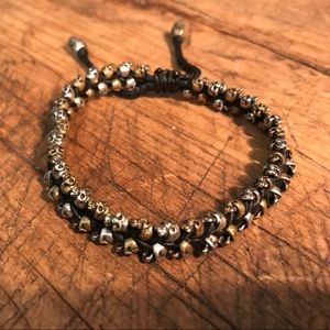 M.Cohen Silver and brass skull bracelet