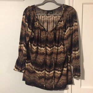 Brown Zigzag Blouse