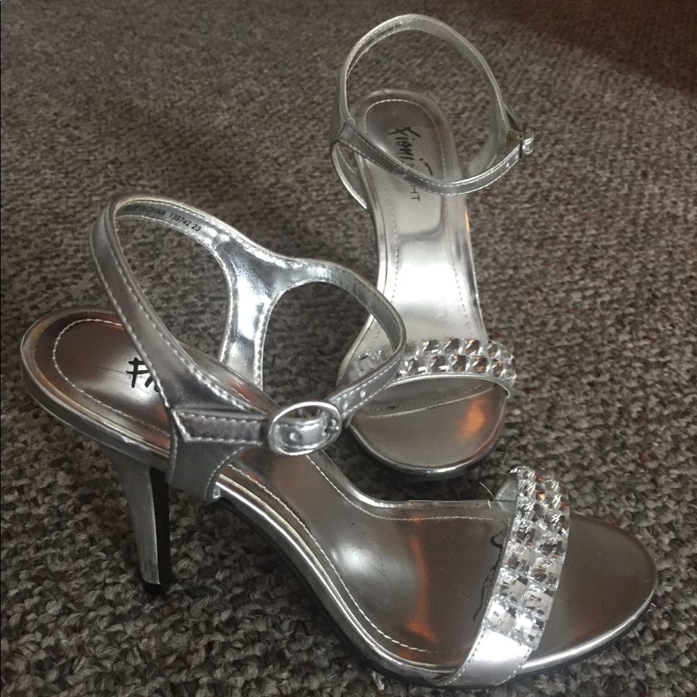Silver Rhinestone Heels