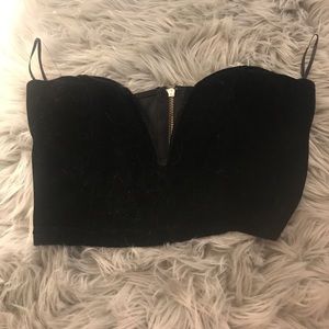 Velvet Strapless Top