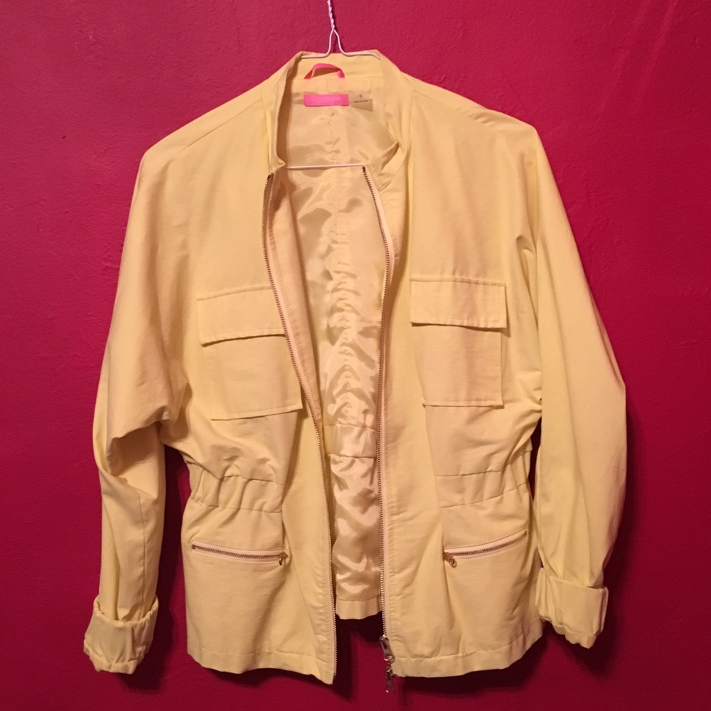 Bright yellow bomber jacket