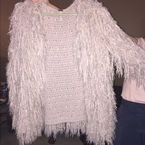 Fringe fur jacket