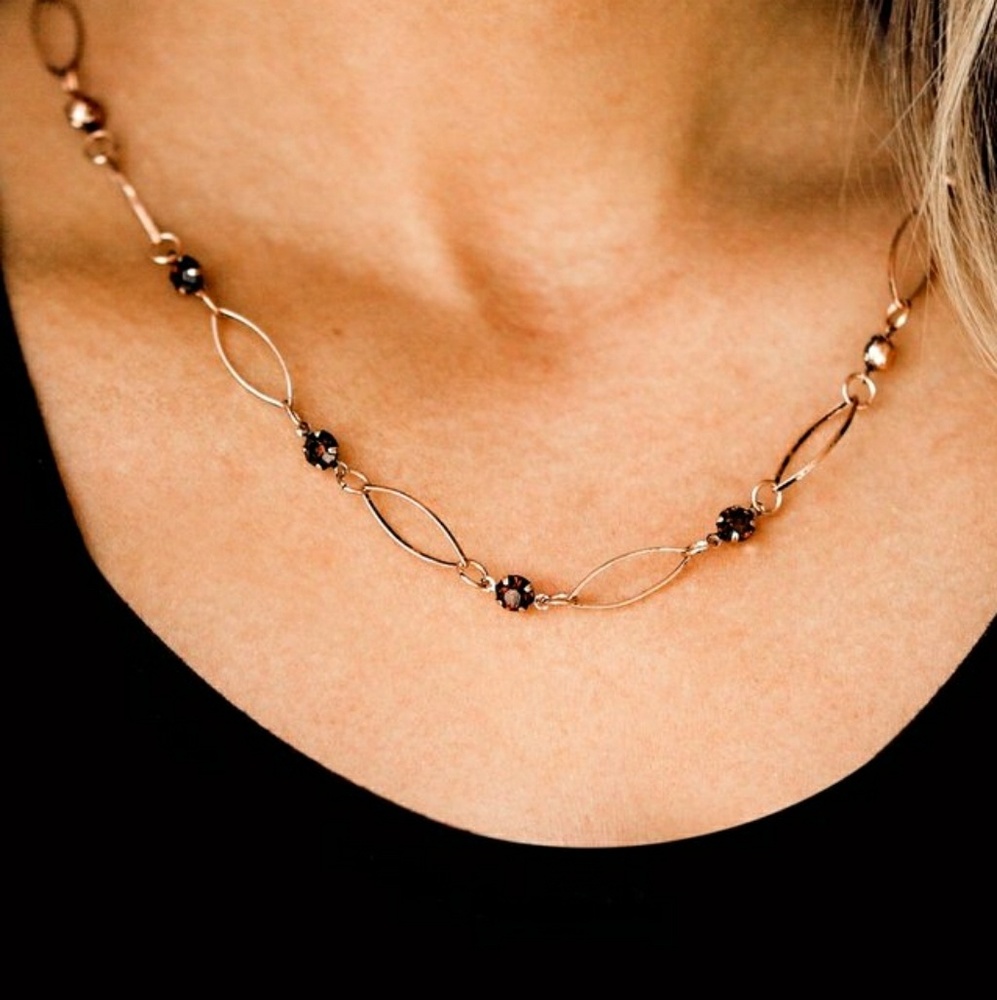 Necklace Ruby And Gold Copper Color