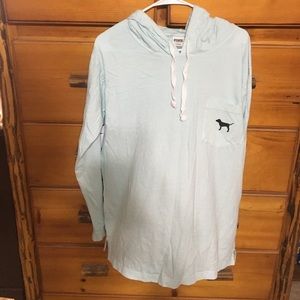 Long sleeve PINK tee with hood