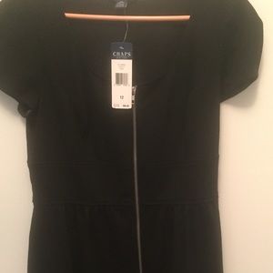 NWT Chaps zippered black dress. Size 12