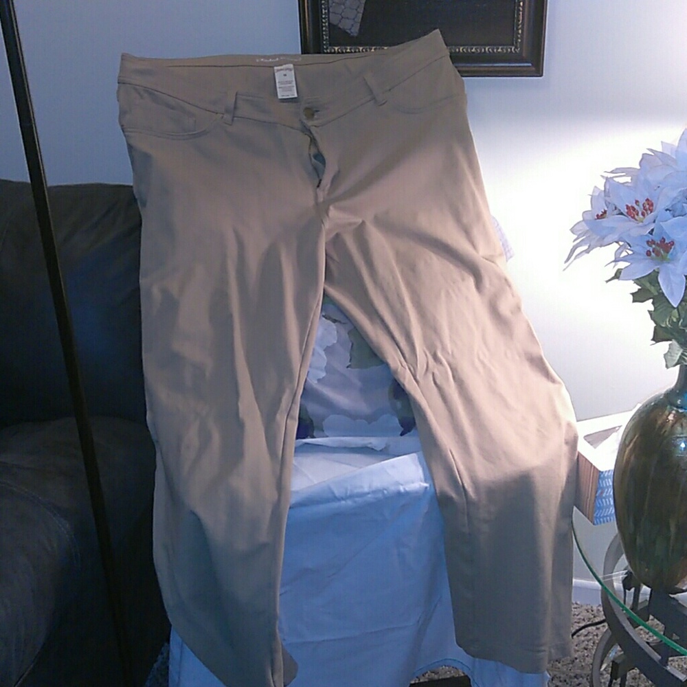 Khaki stretch pants plus