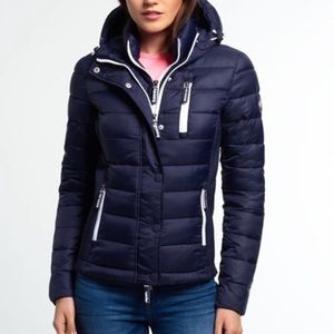 NWT Superdry Hooded Fuji Slim Double Zip Jacket