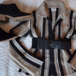 UC of Benetton Pure Shetland Striped Cardigan
