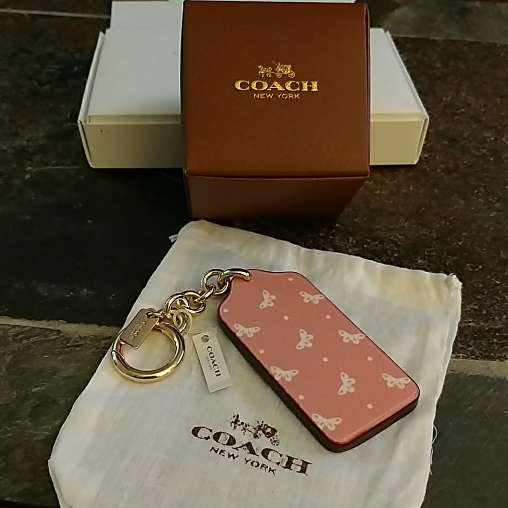 **SOLD**COACH BUTTERFLY LEATHER BAG CHARM/KEYRING - Picture 1 of 3