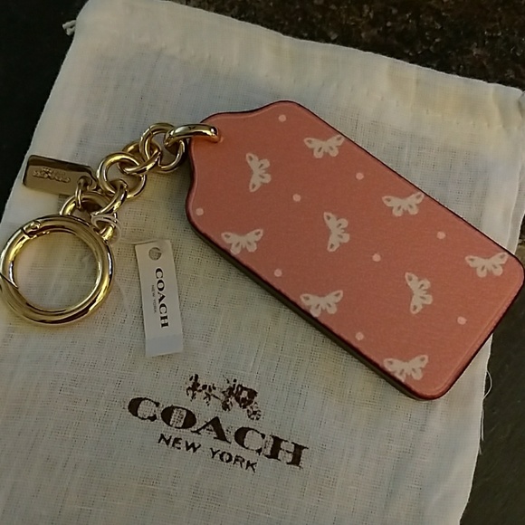 **SOLD**COACH BUTTERFLY LEATHER BAG CHARM/KEYRING - Picture 2 of 3