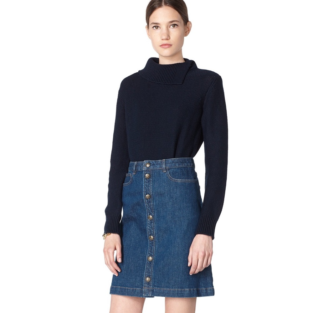 NWT A.P.C. Therese Skirt in Indigo