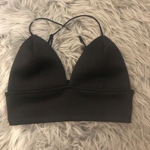 Black cross back crop top