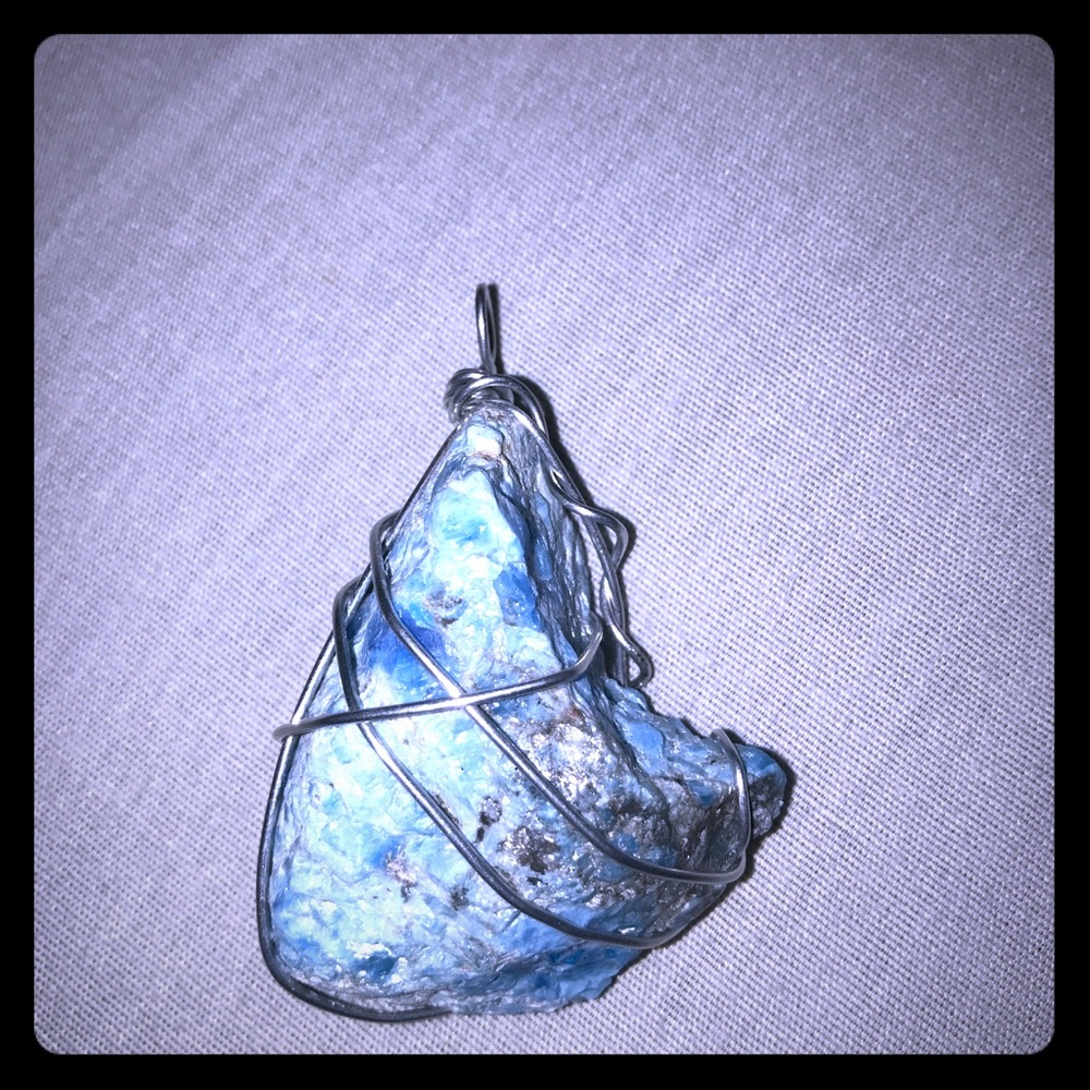 Handmade Wire Wrapped Apatite Pendant