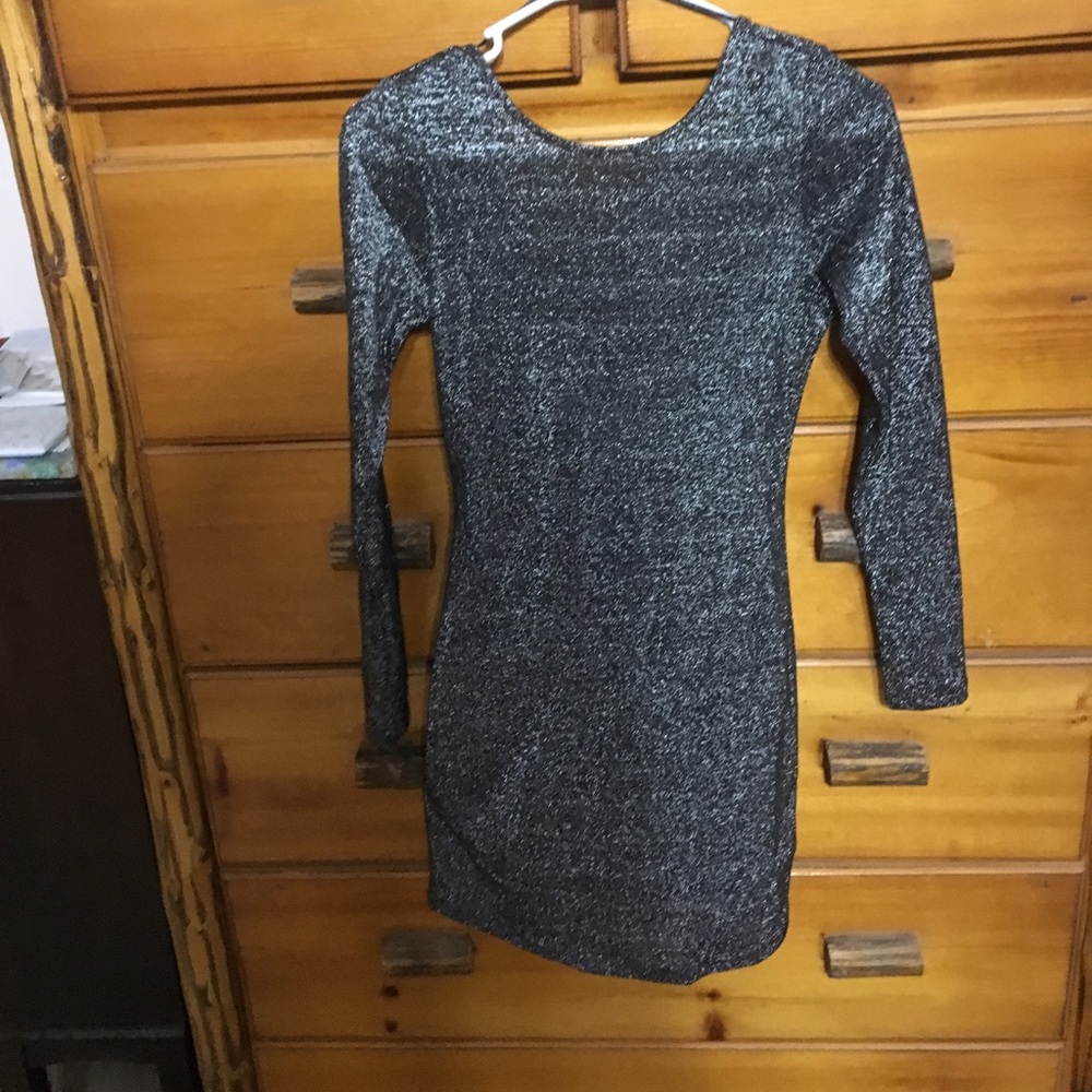 Black, silver mini dress