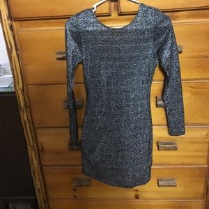 Black, silver mini dress