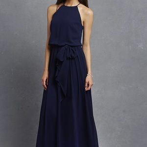 Alana chiffon navy blue bridesmaids dress