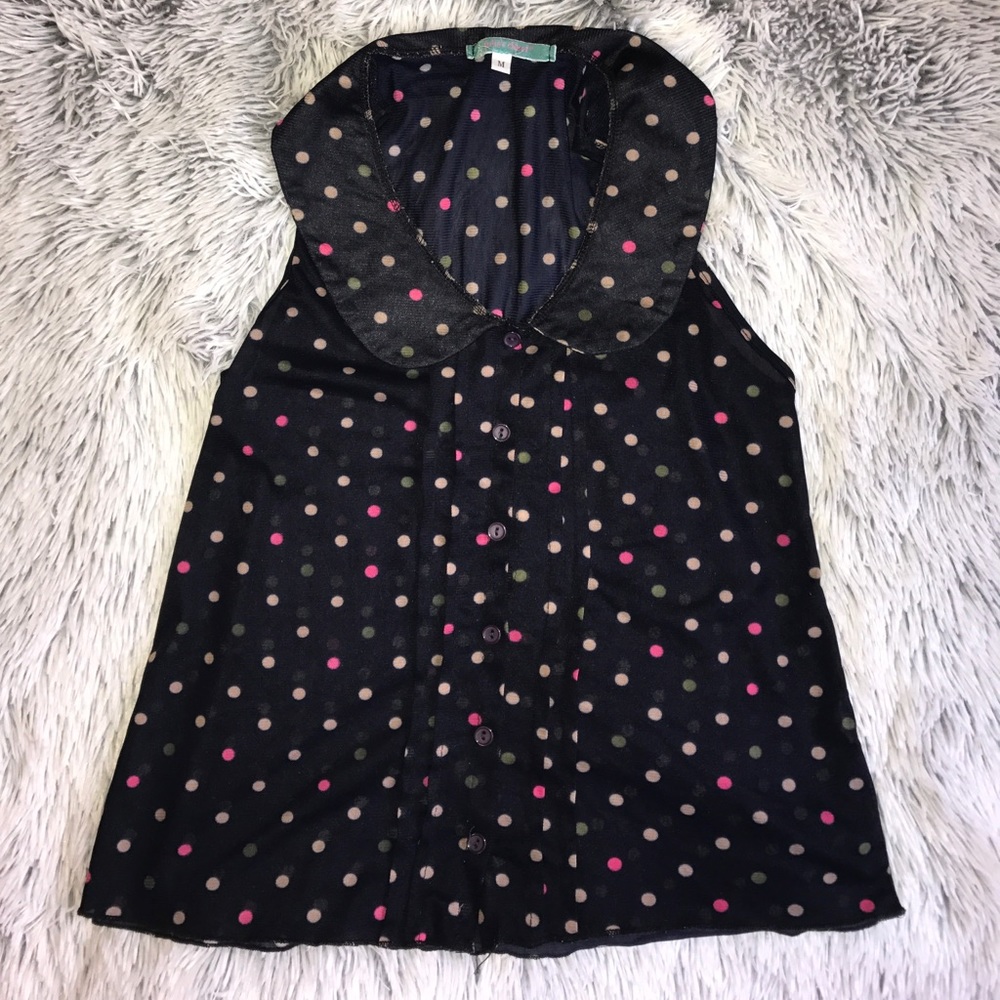 Polka Dotted Multicolored Button Down