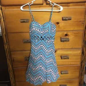 Caged back, mini dress