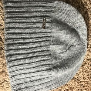 Calvin Klein gray waffle knit hat and gloves.